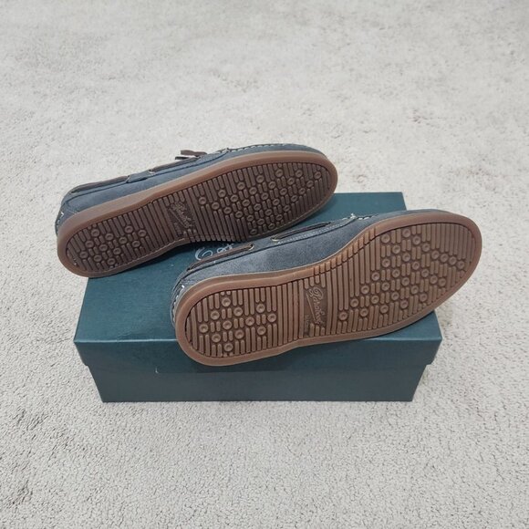 Paraboot-Style “Barth Marine” Dark Grey Suede Boat Shoes | Men’s Driving Loafers - Picture 9 of 12